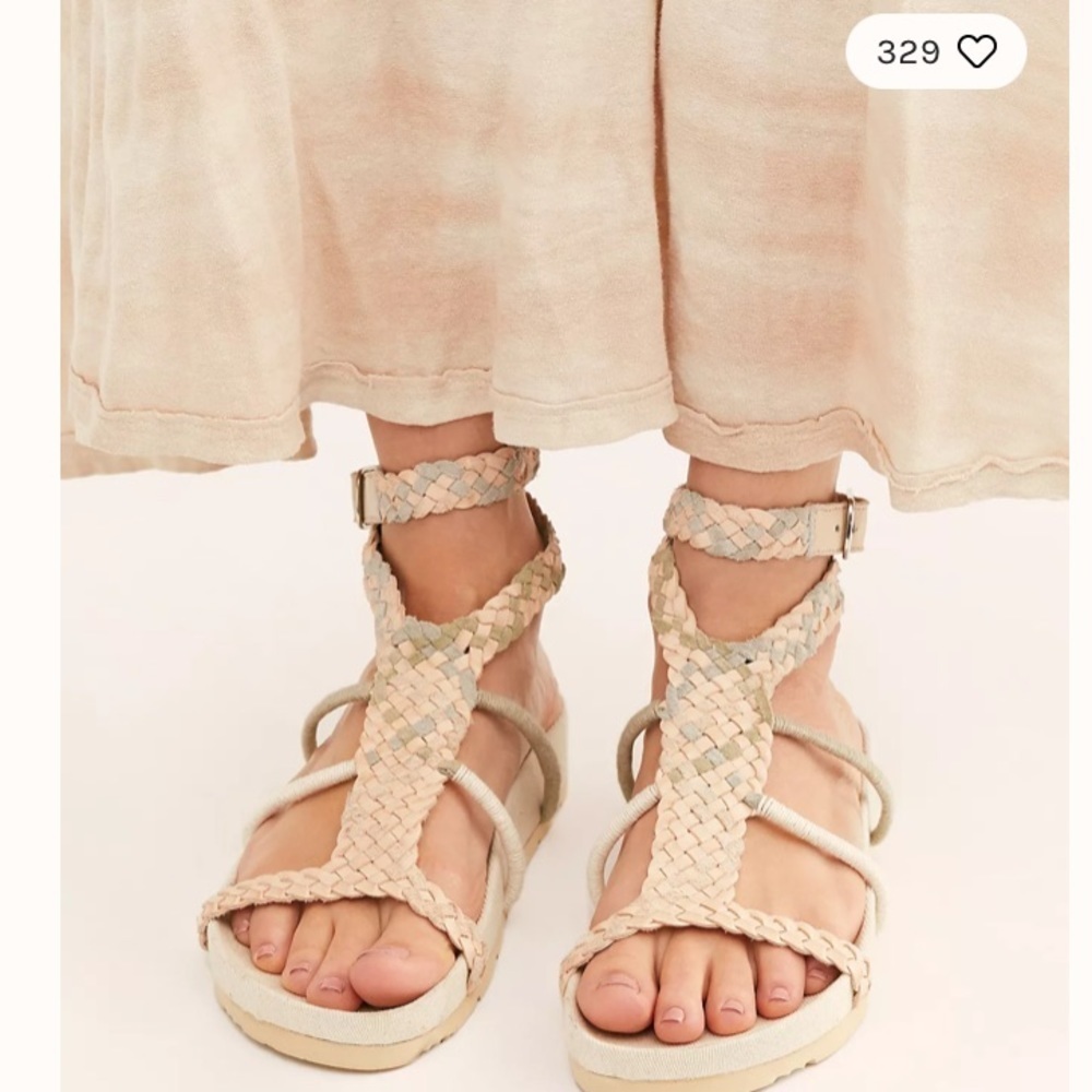 New Free People Denali Woven Footbed Sandals 38